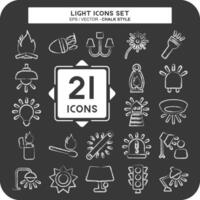 Icon Set Light. related to Celebration symbol. chalk Style. design editable vector