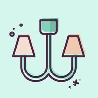 Icon Chandelier. related to Light symbol. MBE style. design editable vector