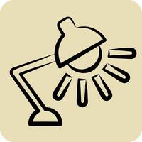 Icon Work Lamp. related to Light symbol. hand drawn style. design editable vector