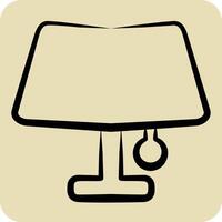 Icon Table Lamp. related to Light symbol. hand drawn style. design editable vector