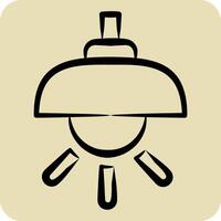 Icon Lamp. related to Light symbol. hand drawn style. design editable vector