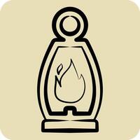 Icon Lantern. related to Light symbol. hand drawn style. design editable vector