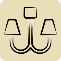 Icon Chandelier. related to Light symbol. hand drawn style. design editable vector