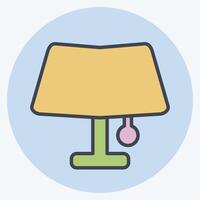 Icon Table Lamp. related to Light symbol. color mate style. design editable vector