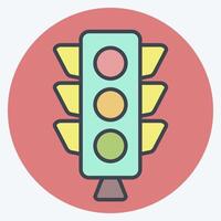 Icon Traffic Light. related to Light symbol. color mate style. design editable vector