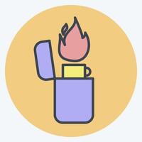 Icon Lighter. related to Light symbol. color mate style. design editable vector