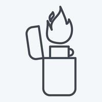 Icon Lighter. related to Light symbol. line style. design editable vector