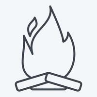 Icon Campfire. related to Light symbol. line style. design editable vector
