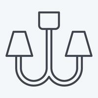 Icon Chandelier. related to Light symbol. line style. design editable vector