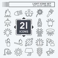 Icon Set Light. related to Celebration symbol. line style. design editable vector