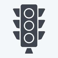Icon Traffic Light. related to Light symbol. glyph style. design editable vector