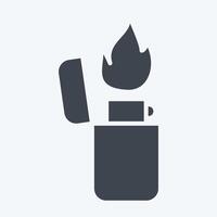 Icon Lighter. related to Light symbol. glyph style. design editable vector