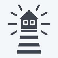 Icon Light House. related to Light symbol. glyph style. design editable vector