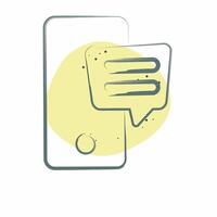 Icon SMS. related to Speech symbol. Color Spot Style. design editable vector