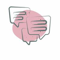 Icon Multiple Chat. related to Speech symbol. Color Spot Style. design editable vector