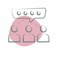 Icon Group Talk. related to Speech symbol. Color Spot Style. design editable vector