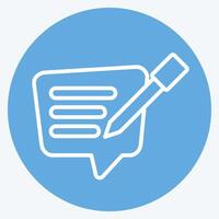 Icon Text Message. related to Speech symbol. blue eyes style. design editable vector