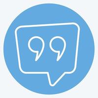 Icon Qoute. related to Speech symbol. blue eyes style. design editable vector
