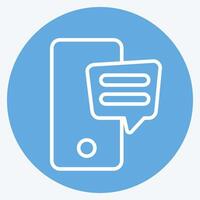 Icon SMS. related to Speech symbol. blue eyes style. design editable vector