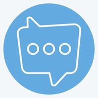 Icon Dual Message. related to Speech symbol. blue eyes style. design editable vector