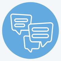 Icon Multiple Chat. related to Speech symbol. blue eyes style. design editable vector