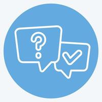 Icon FAQ. related to Speech symbol. blue eyes style. design editable vector
