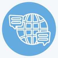 Icon Language. related to Speech symbol. blue eyes style. design editable vector