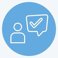Icon Customer Experience. related to Speech symbol. blue eyes style. design editable vector