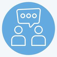 Icon Discussion. related to Speech symbol. blue eyes style. design editable vector