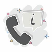 Icon Info Line. related to Speech symbol. comic style. design editable vector