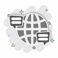 Icon Language. related to Speech symbol. comic style. design editable vector