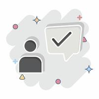 Icon Customer Experience. related to Speech symbol. comic style. design editable vector