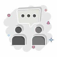 Icon Discussion. related to Speech symbol. comic style. design editable vector