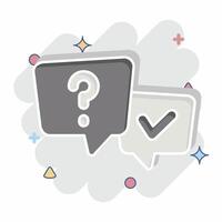 Icon FAQ. related to Speech symbol. comic style. design editable vector