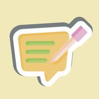 Sticker Text Message. related to Speech symbol. design editable vector