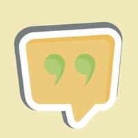 Sticker Qoute. related to Speech symbol. design editable vector