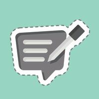 Sticker line cut Text Message. related to Speech symbol. design editable vector