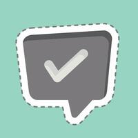 Sticker line cut Problem Solving. related to Speech symbol. design editable vector