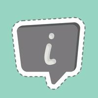 Sticker line cut Info. related to Speech symbol. design editable vector