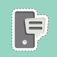 Sticker line cut SMS. related to Speech symbol. design editable vector