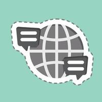 Sticker line cut Language. related to Speech symbol. design editable vector
