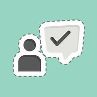 Sticker line cut Customer Experience. related to Speech symbol. design editable vector