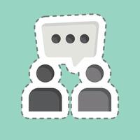 Sticker line cut Discussion. related to Speech symbol. design editable vector