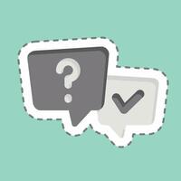 Sticker line cut FAQ. related to Speech symbol. design editable vector
