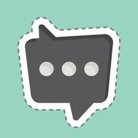 Sticker line cut Dual Message. related to Speech symbol. design editable vector