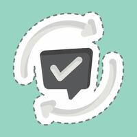 Sticker line cut Comments. related to Speech symbol. design editable vector