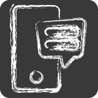 Icon SMS. related to Speech symbol. chalk Style. design editable vector