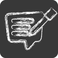 Icon Text Message. related to Speech symbol. chalk Style. design editable vector