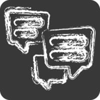 Icon Multiple Chat. related to Speech symbol. chalk Style. design editable vector