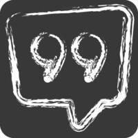 Icon Qoute. related to Speech symbol. chalk Style. design editable vector
